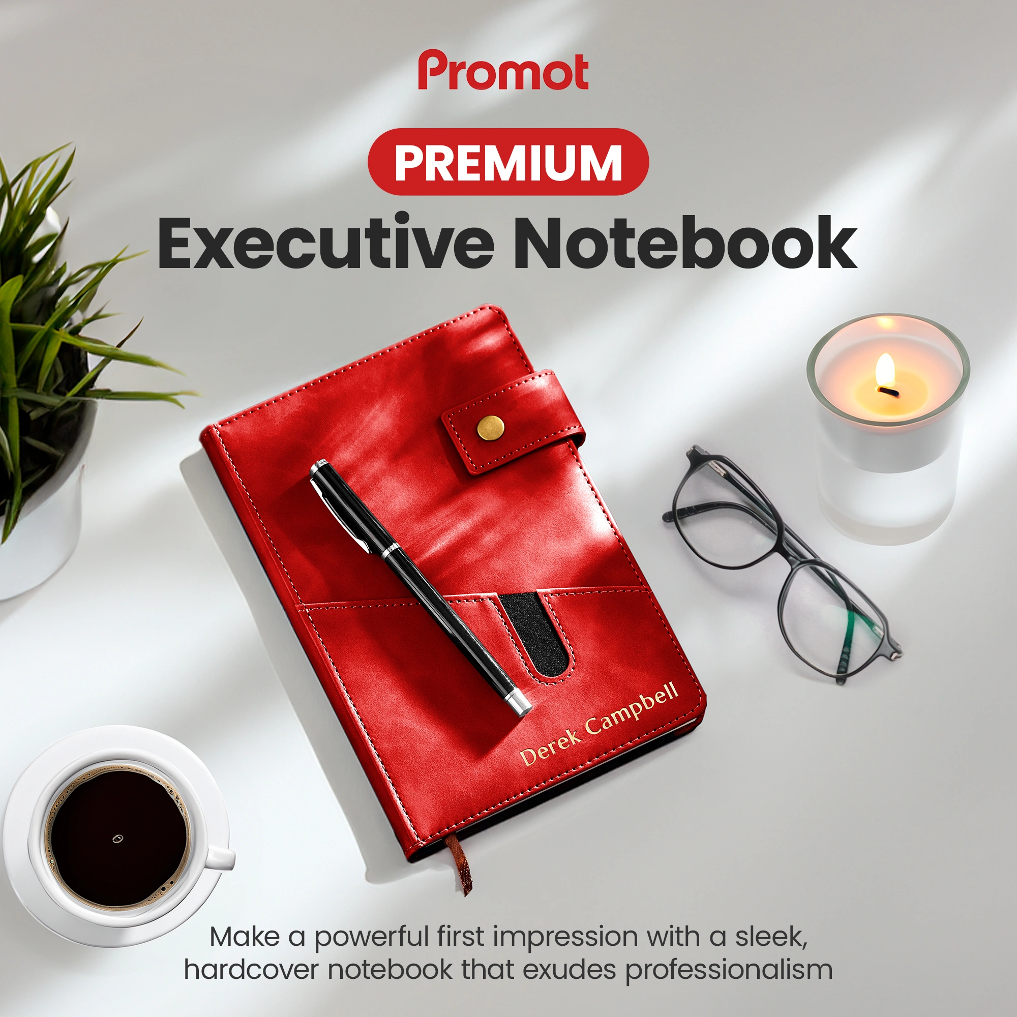 Custom Notebook with Pocket - Red hover